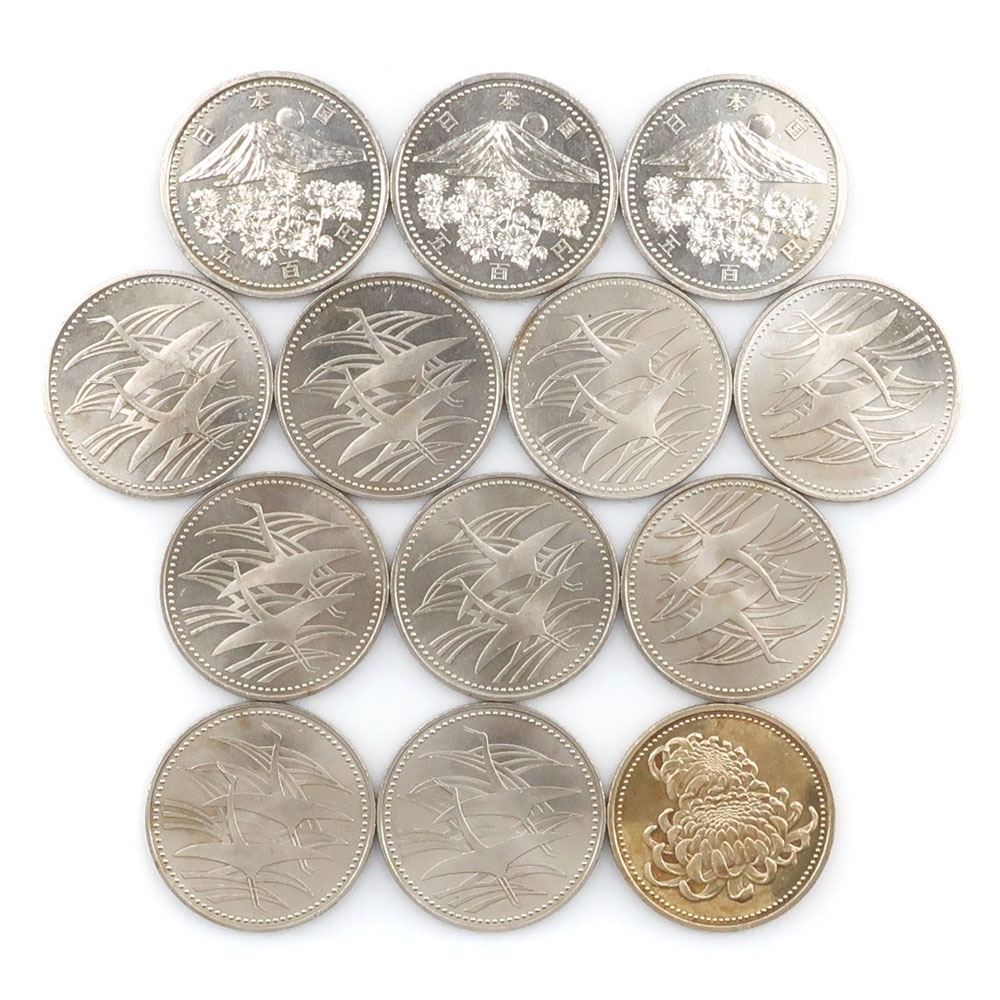 造幣局 Japan MINT 皇太子殿下御成婚記念 御在位10年/20年 貨幣 記念硬貨 五百円 500円硬貨 13枚  Commemorating the wedding of His Imperial Highness the Crown Prince, 10th/20th anniversary of his reign _【中古】A+ランク