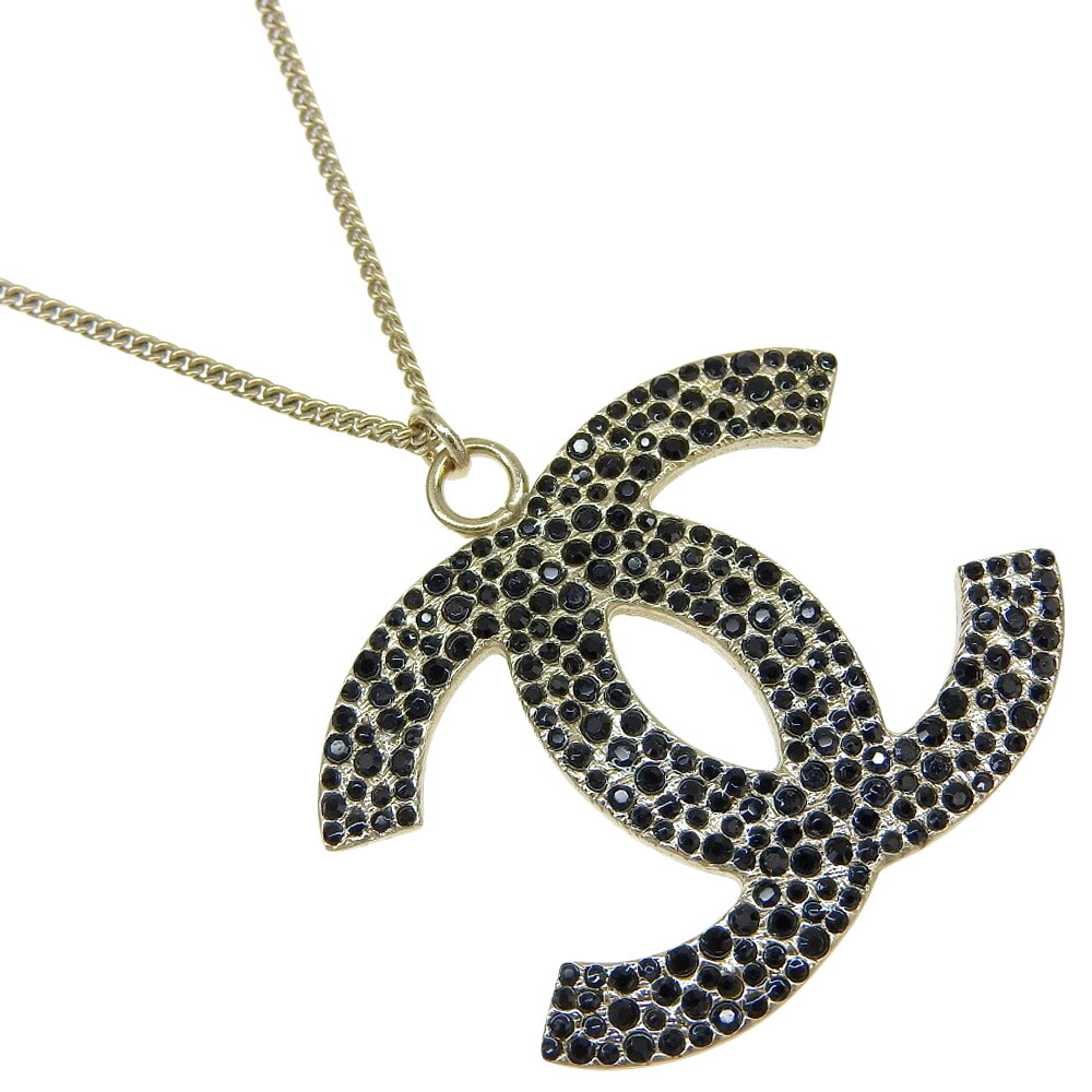 シャネル CHANEL ココマーク ネックレス 金メッキ イタリア製 2008年 ゴールド 08P 約13g COCO Mark レディース【中古】Aランク