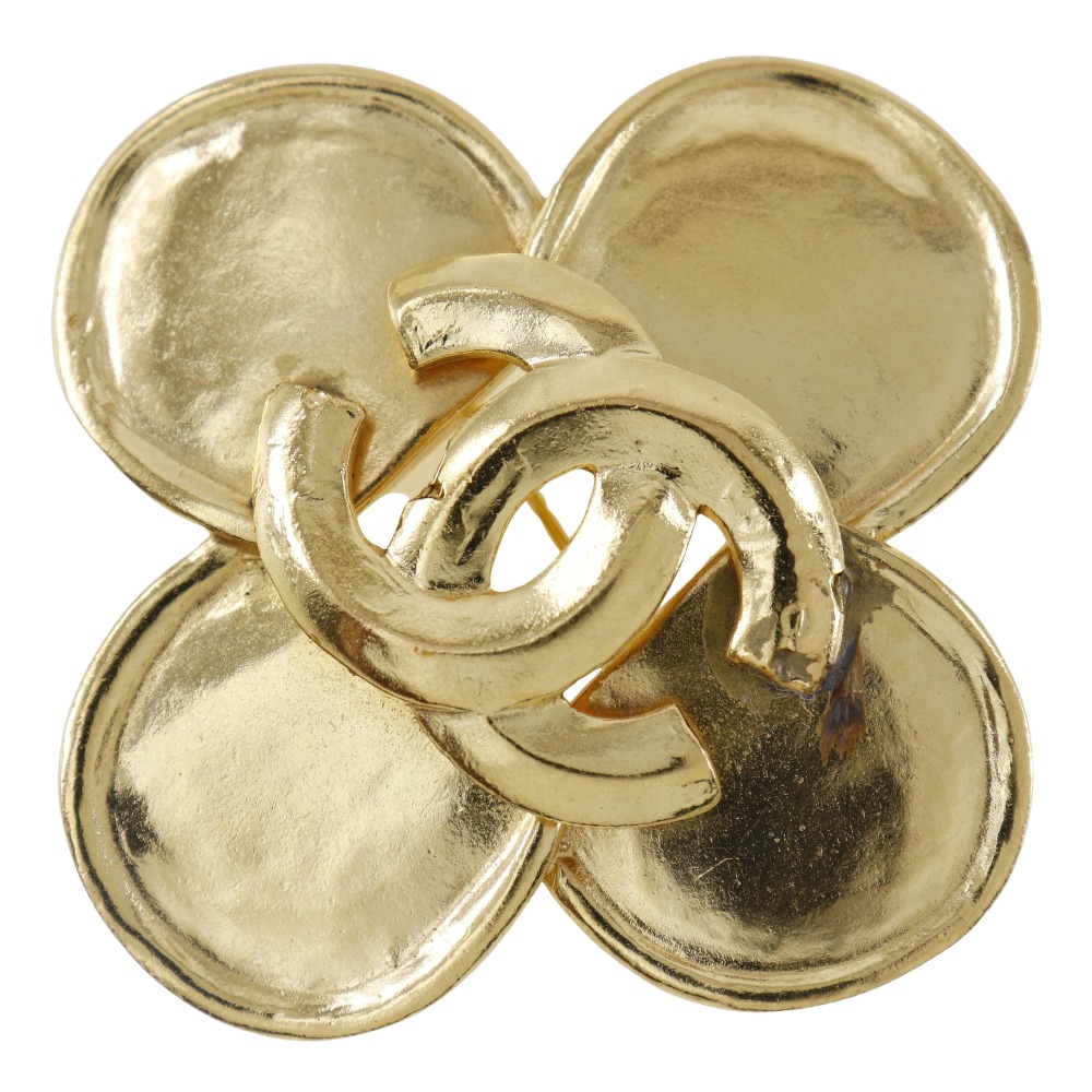 シャネル CHANEL クローバー ブローチ 金メッキ フランス製 1996年 96P 約28.8g Clover レディース【中古】｜質にしきの【ブランド販売・買取】