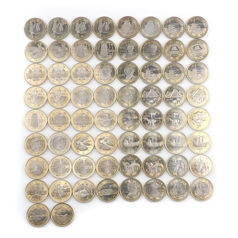 【スーパーセール10％OFF対象】造幣局 Japan MINT 地方自治法施行60周年 貨幣 (西日本)の全府県 記念硬貨 五百円 500円硬貨 66枚  60th anniversary of the enforcement of the Local Autonomy Law _【中古】A+ランク