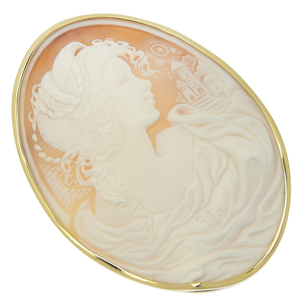 カメオ ブローチ K18イエローゴールド qilo 約34.2g cameo レディース【中古】Aランク