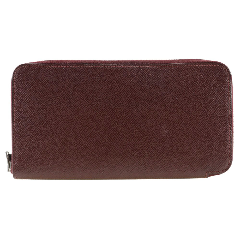 エルメス HERMES アザップロングシルクイン 長財布 ヴォーエプソン ルージュアッシュ フランス製 2014年 ボルドー □R ファスナー Azap Long Silk Inn レディース【中古】