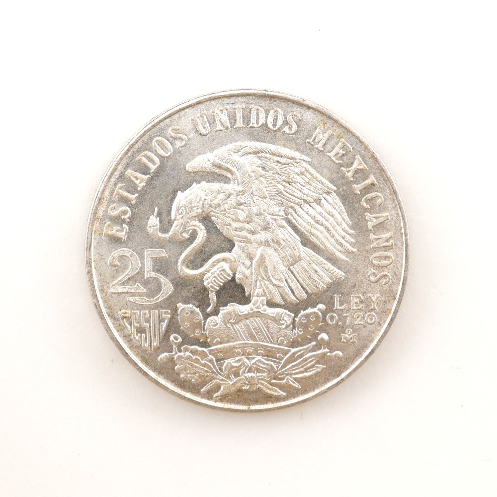 『1968年メキシコオリンピック記念25ペソ銀貨』 貨幣 メキシコ造幣局発行 25ペソ シルバー 銀貨 アンティークコイン  