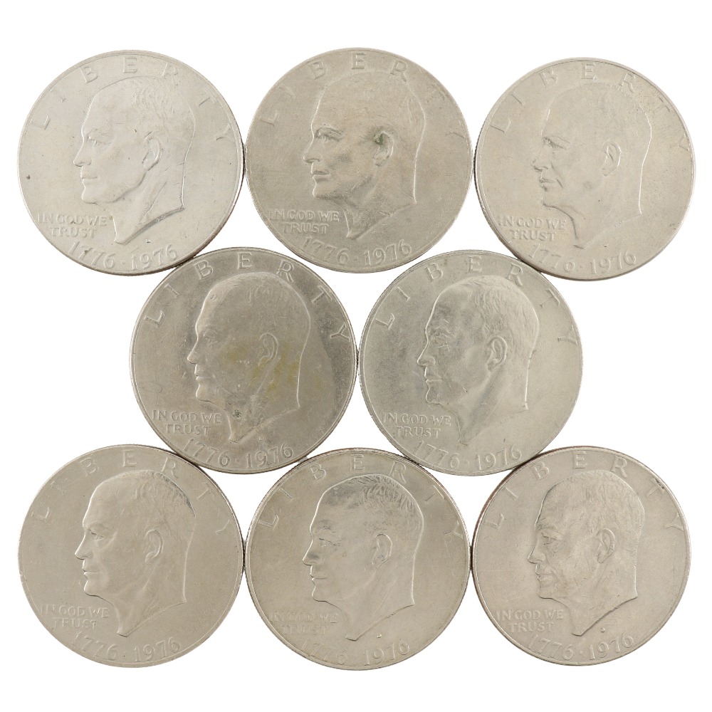 アメリカ 1ダラー 1DOLLAR 貨幣 建国200周年記念 アイゼンハワー 1971年～1978年 リバティ 白銅貨 1ドル 8枚 America 1 Dollar 1DOLLAR _【中古】