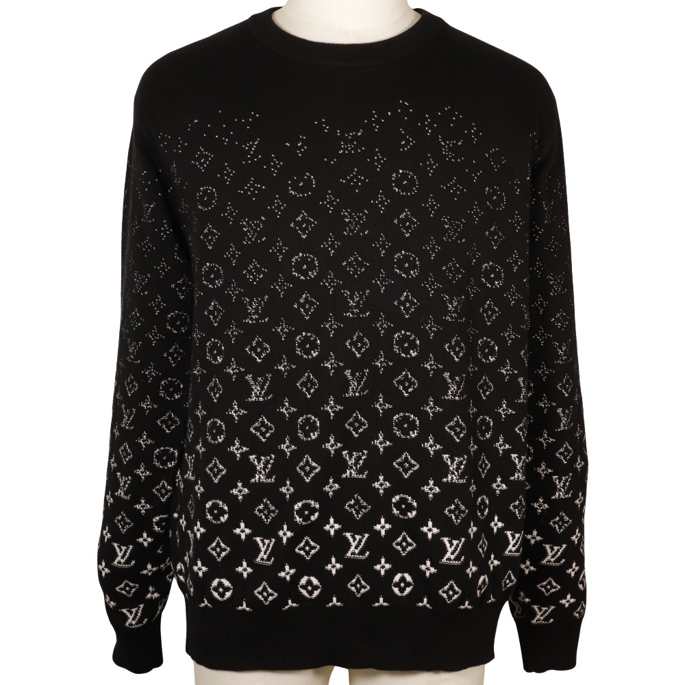 美品ルイヴィトン 20SS コットン×レーヨン ニット XL メンズ ブラック ルイヴィトン ニット/セーター｜中古ブランド品・ブランド古着