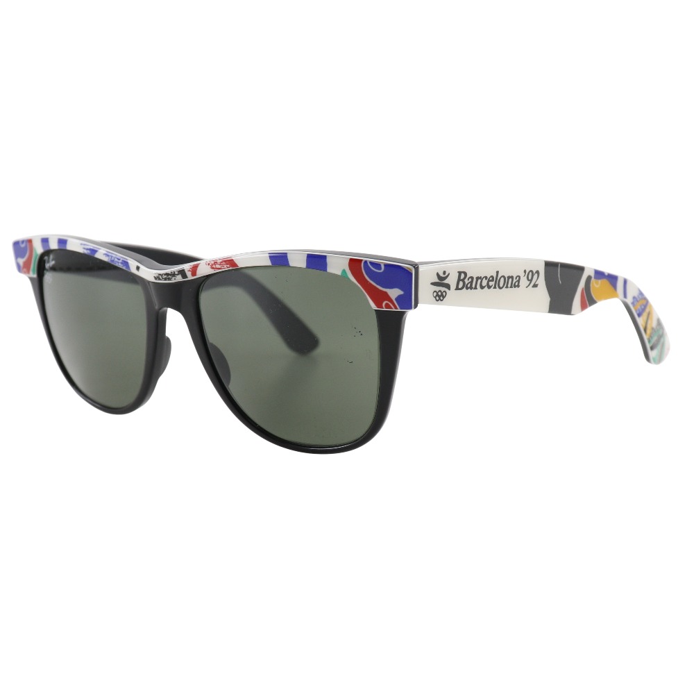 レイバン Ray-Ban バルセロナ オリンピック 1992 サングラス スポーツウェイファーラー2 ボシュロム プラスチック アメリカ製 黒/マルチカラー Barcelona Olympics 1992 ユニセックス【中古】