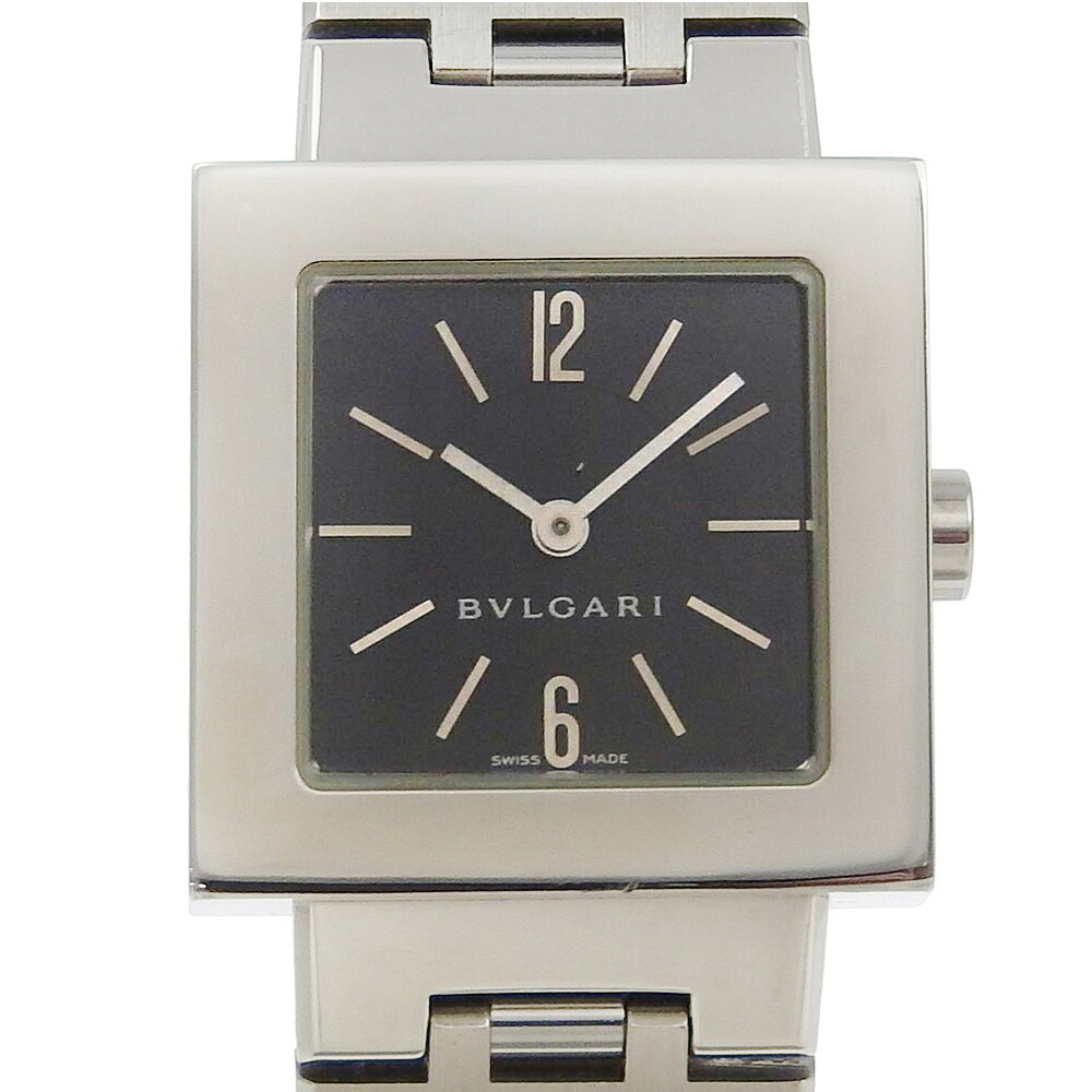 ブルガリ BVLGARI クアドラード 腕時計 SQ22SS ステンレススチール クオーツ アナログ表示 黒文字盤 Quadlard レディース【中古】|質にしきの【ブランド販売・買取】