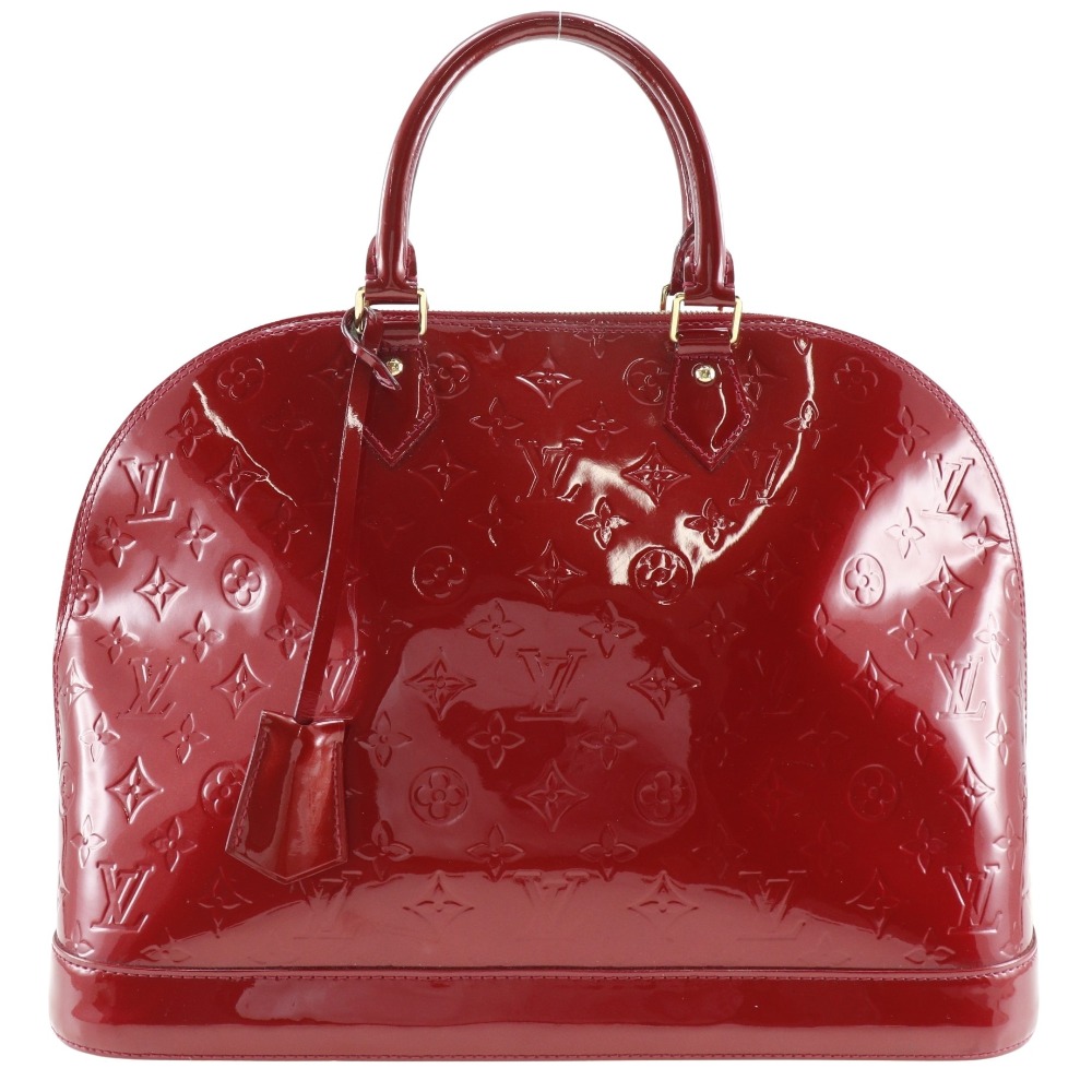 ルイ・ヴィトン LOUIS VUITTON アルマGM ハンドバッグ M93596 モノグラムヴェルニ ポムダムール フランス製 2013年 赤 SN2133 手提げ A4 ダブルファスナー Alma GM レディース【中古】