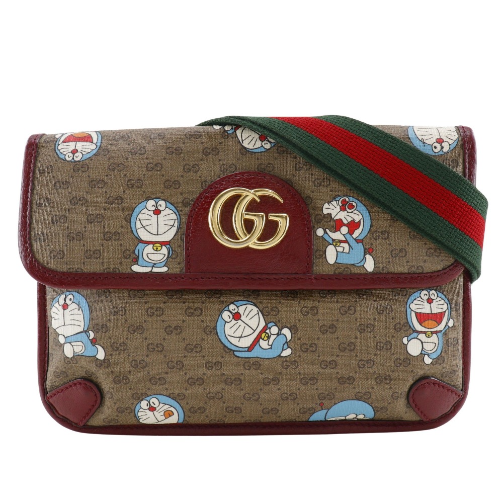 GUCCI グッチ 限定ドラえもん50周年コラボ　プリンスタウン　中古　24.5 グッチドラえもんコラボ ベージュ/エボニー/チェリーレッド