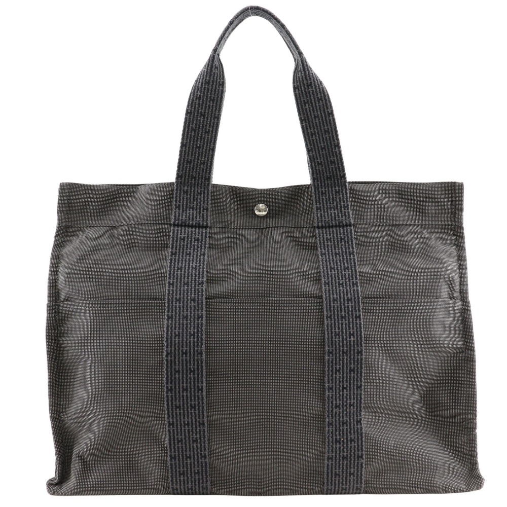 HERMES エルメス エールライン グレー キャンバストートバッグ エールライン エルメス トートバッグ MM キャンバス グレー