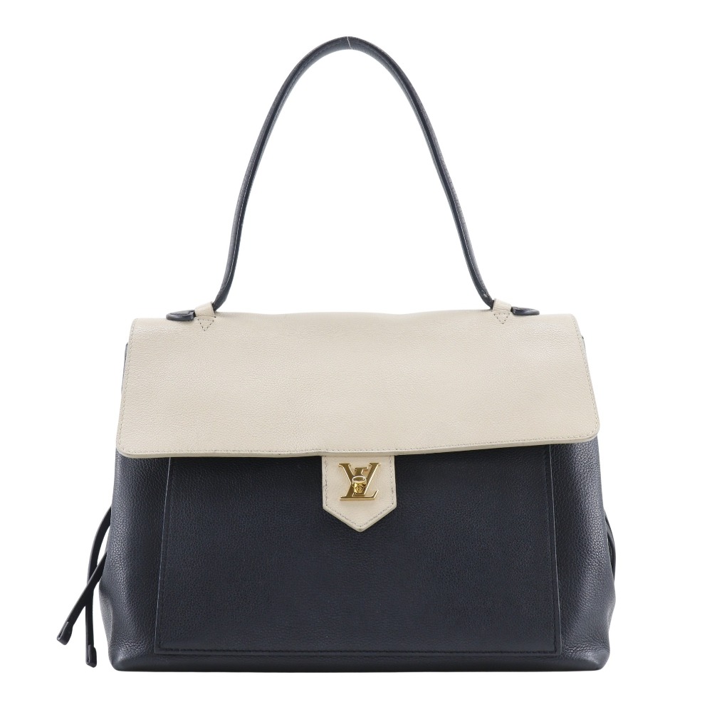 ルイ・ヴィトン LOUIS VUITTON ロックミーMM トートバッグ M50191 カーフ フランス製 黒/ベージュ DU0185 肩掛け 手提げ A4 ターンロック Rock Me MM レディース【中古】｜質にしきの【ブランド販売・買取】