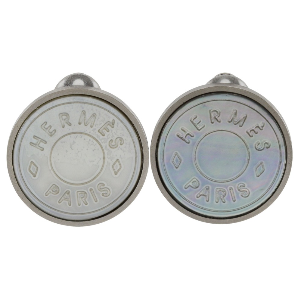 良品　オールド　エルメス HERMES セリエ イヤリング ラウンド　シルバー 良品 オールド エルメス HERMES セリエ イヤリング ラウンド