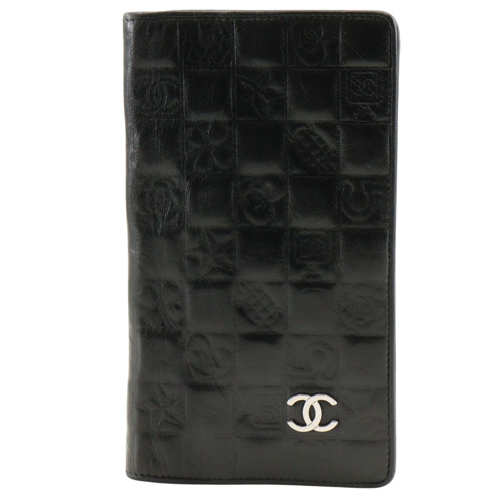 シャネル CHANEL アイコン 長財布 ココマーク NO5 カーフ イタリア製 黒 オープン icon レディース【中古】