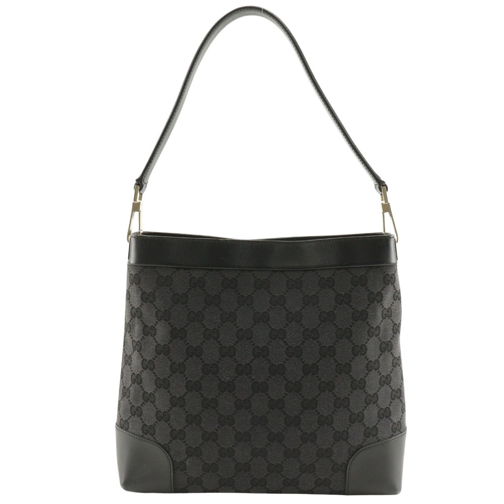 グッチ GUCCI ワンショルダー ショルダーバッグ 001.4231 GGキャンバス イタリア製 黒 肩掛け A5 マグネットタイプ One Belt レディース【中古】