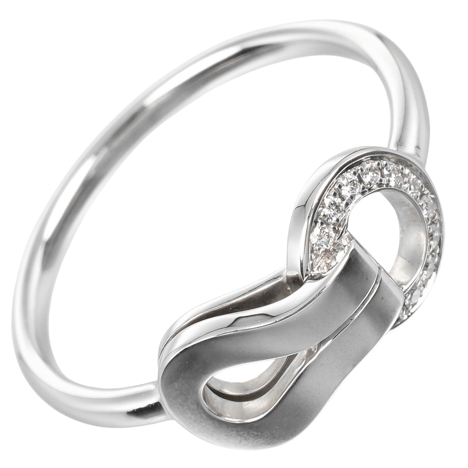 カルティエ CARTIER アグラフ 9号 リング 指輪 K18WG ホワイトゴールド ダイヤモンド 約2.5g【中古】Aランク