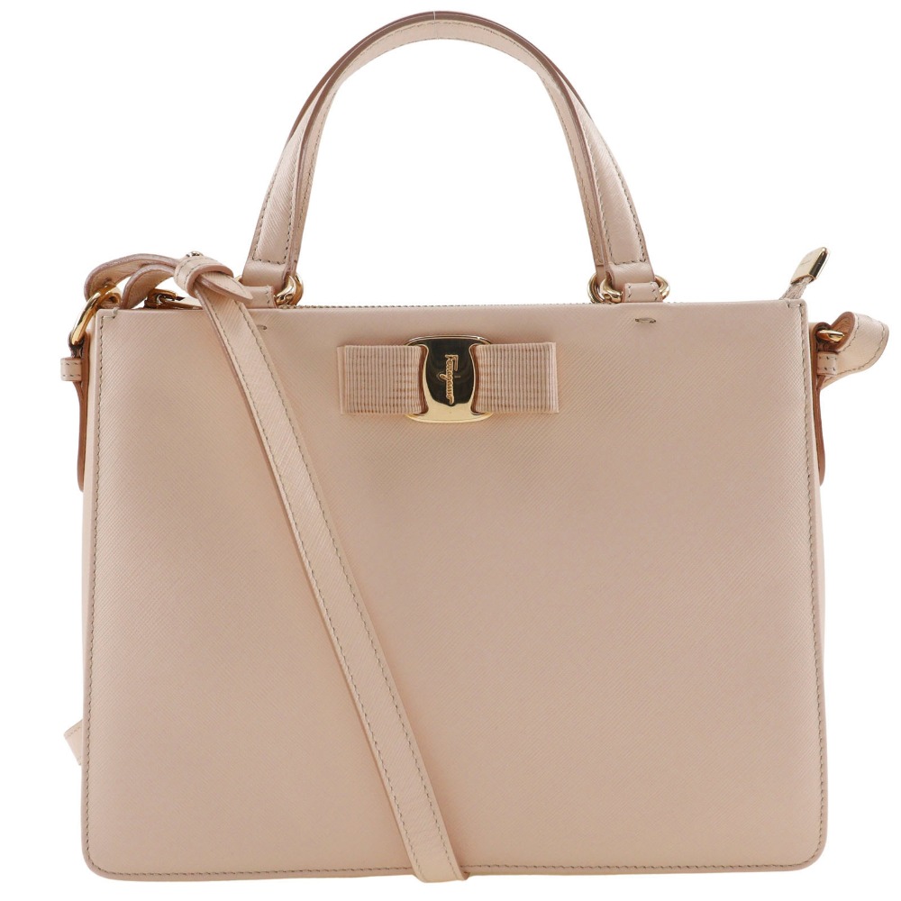 Ferragamo フェラガモ ハンドバッグ ヴァラリボン レザー ブラウン系 Ferragamo フェラガモ ハンドバッグ ヴァラリボン レザー ブラウン系