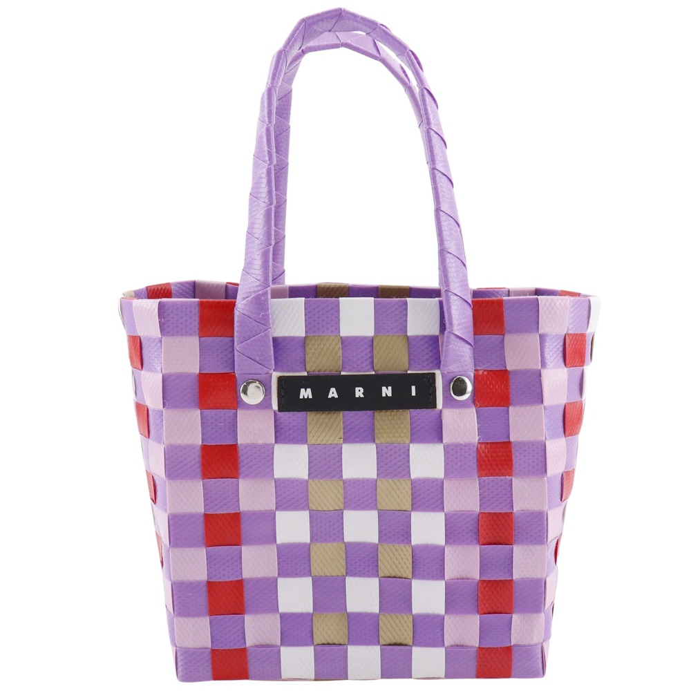 マルニ MARNI フラワーカフェ ピクニックバッグ ハンドバッグ ミクロバスケット ポリプロピレン 紫 手提げ オープン Flower cafe picnic bag レディース【中古】 14,850円