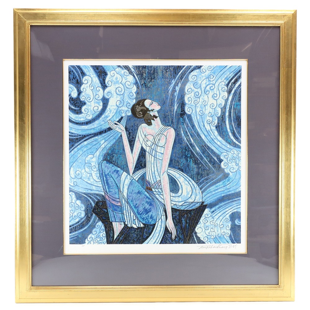丁 紹光 TING SHAO KUANG ティン・シャオカン 絵画 『渓流の調べ』 リトグラフ AP 直筆サイン TING SHAO KUANG 【中古】A-ランク｜質にしきの【ブランド販売・買取】