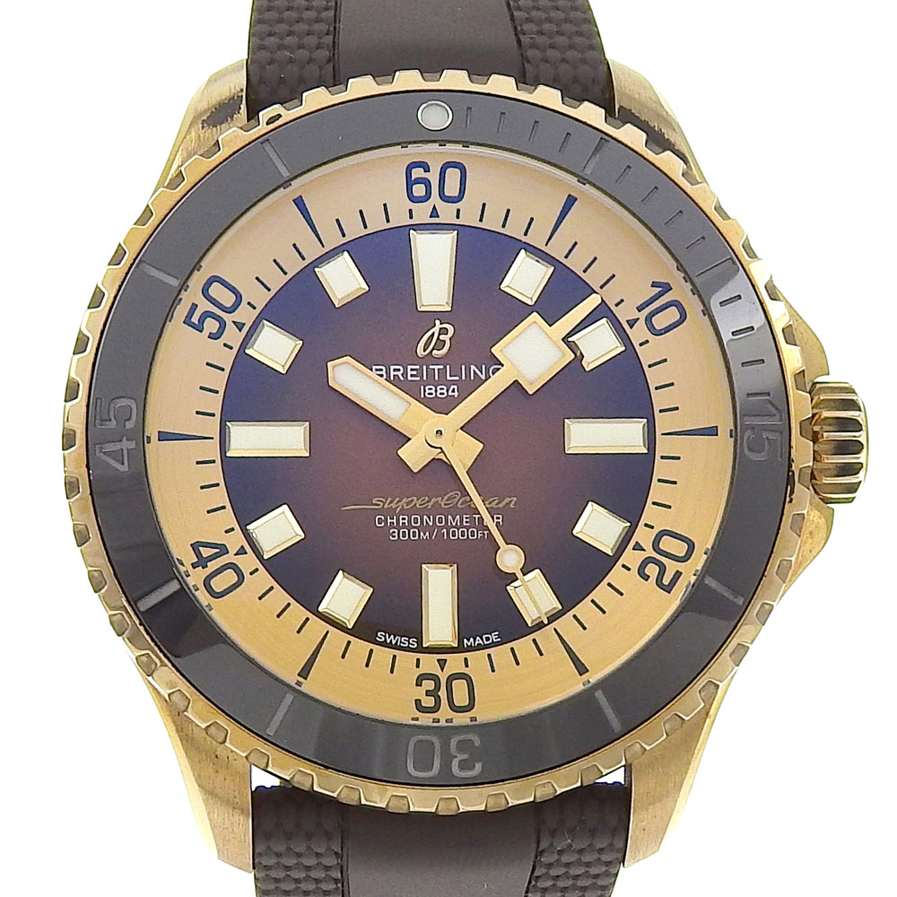 ブライトリング BREITLING スーパーオーシャン オートマチック 44 腕時計 cal.SW200-1 N17376201Q1S1×ラバー×ブロンズ 自動巻き ブラウン文字盤 Super Ocean Automatic 44 メンズ【中古】