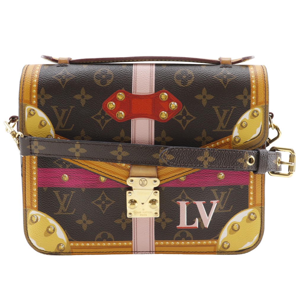 ルイ・ヴィトン LOUIS VUITTON ポシェット・メティス ショルダーバッグ サマートランク モノグラムキャンバス フランス製 2018年 茶 DR2178 斜め掛け 肩掛け 手提げ 2way フラップ Pochette Metis レディース【中古】