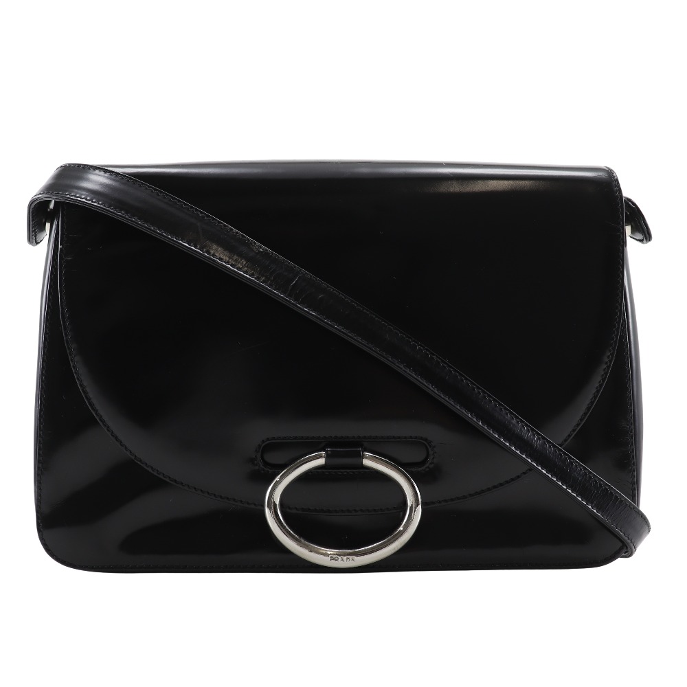 PRADA ブラック ナイロン ショルダーバッグ PRADA ナイロン ショルダーバッグ ブラック B9712 : JJ