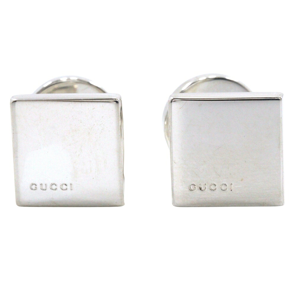 グッチ GUCCI スクエアロゴ カフス シルバー925 イタリア製 スクエア Square logo メンズ【中古】｜質にしきの【ブランド販売・買取】