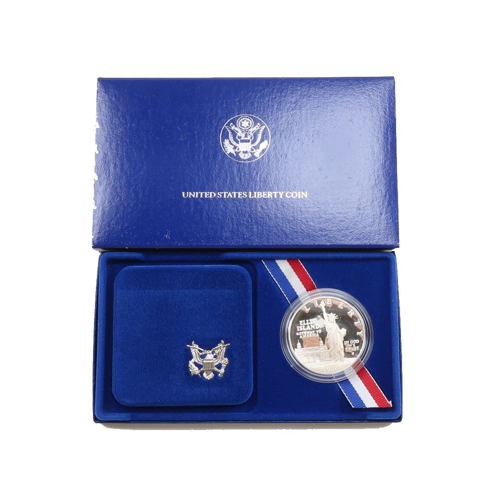 united states liberty coin 1986year 貨幣 アメリカ 自由の女神 プルーフ銀貨 1ドル 100周年記念 シルバー  united states liberty coin 1986year 【中古】A+ランク