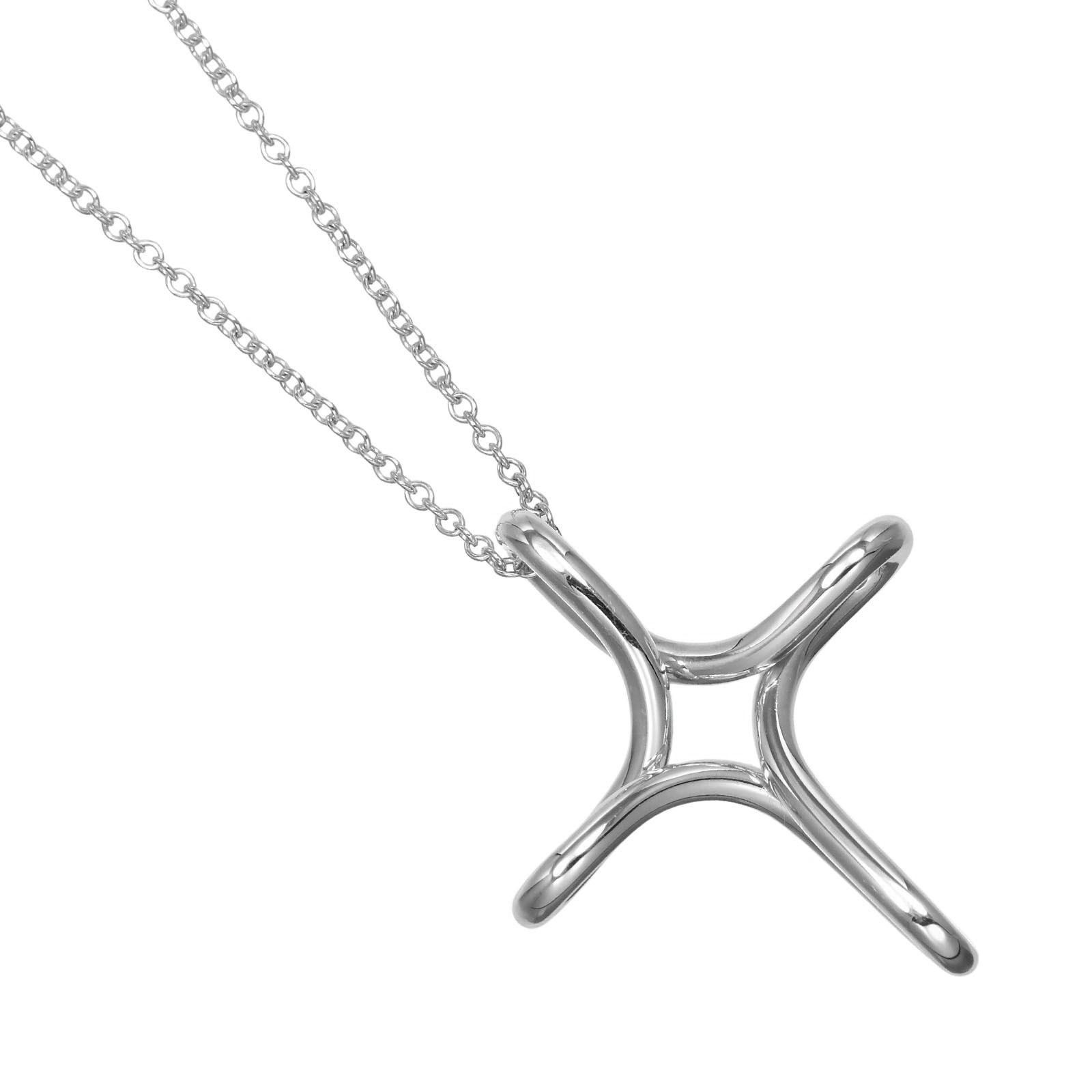 ティファニー TIFFANY&Co. オープンクロス ネックレス シルバー925 約3.25g【中古】Aランク