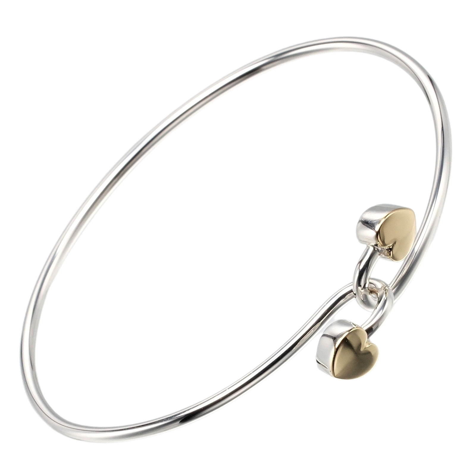 ティファニー TIFFANY&Co. ダブルハート ブレスレット シルバー925 K18イエローゴールド 約8.53g【中古】Aランク