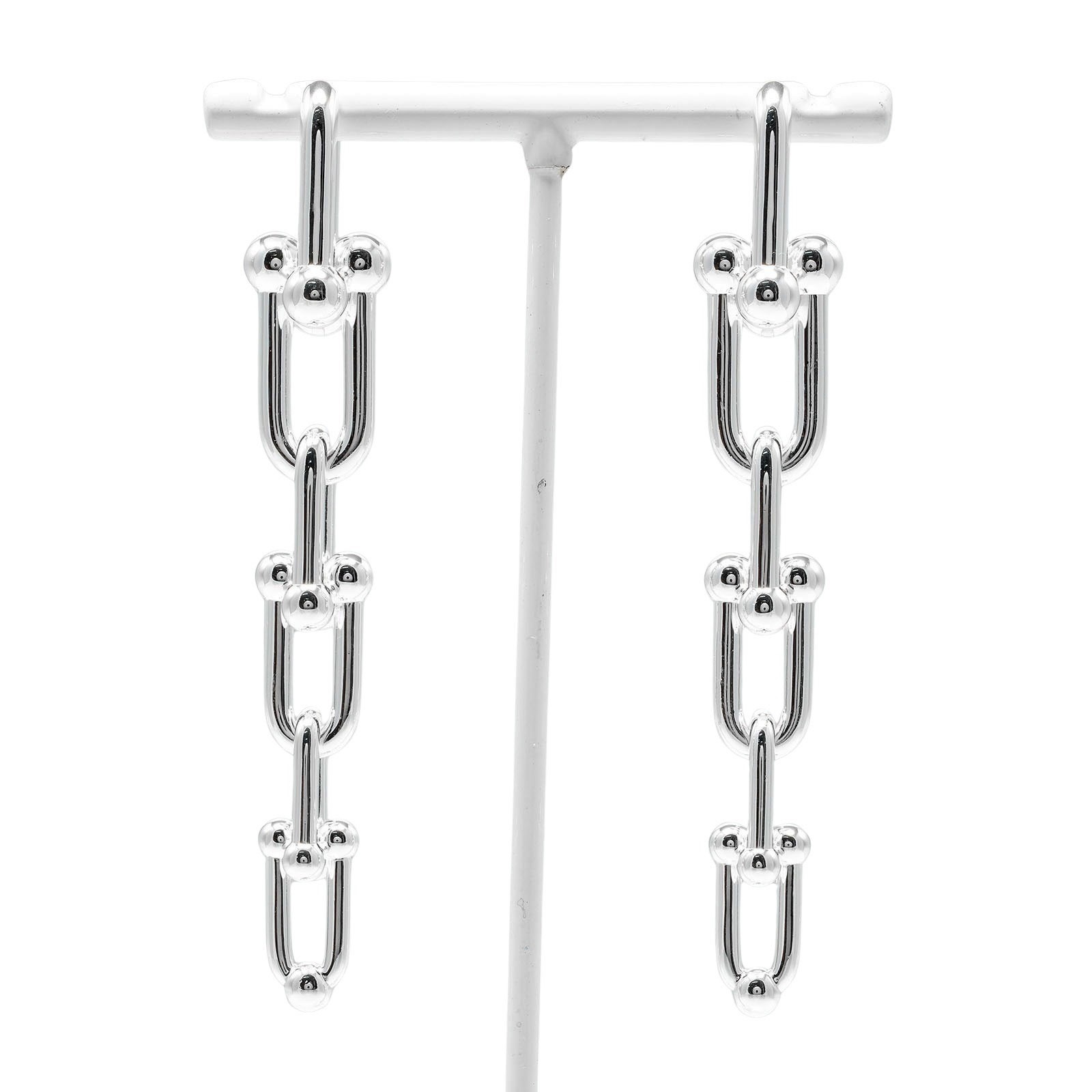 ティファニー ピアス ハードウェア グラジュエイテッドリンク シルバー925 約22.2g TIFFANY&Co.【中古】Aランク