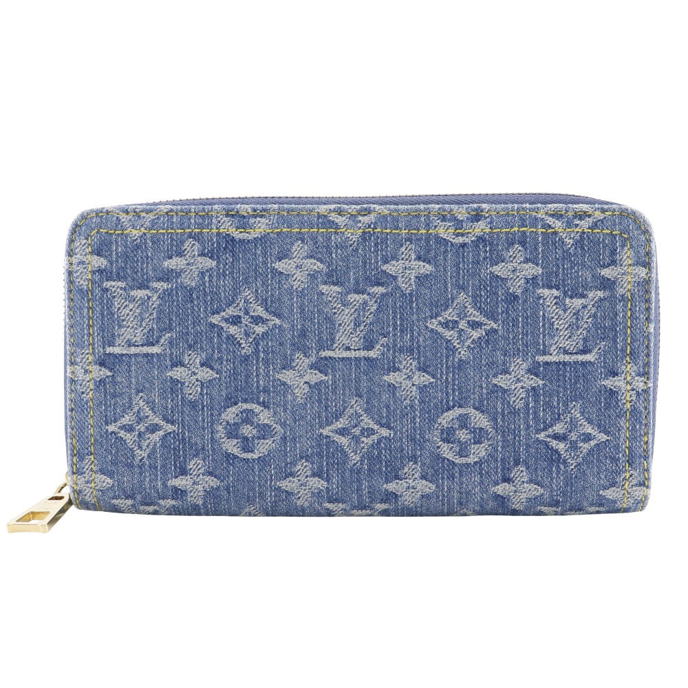国内発送 LOUIS VUITTON デニム ジッピー 長財布 グレー 完売品 ルイヴィトン モノグラム デニム ジッピーウォレット