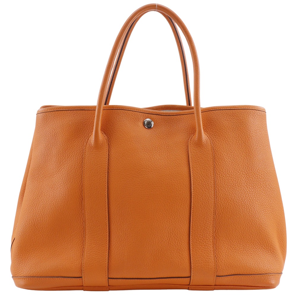 エルメス HERMES ガーデンパーティ36 PM トートバッグ ネゴンダ フランス製 2011年 オレンジ □O 肩掛け 手提げ A4 スナップボタン Garden party 36 PM レディース【中古】