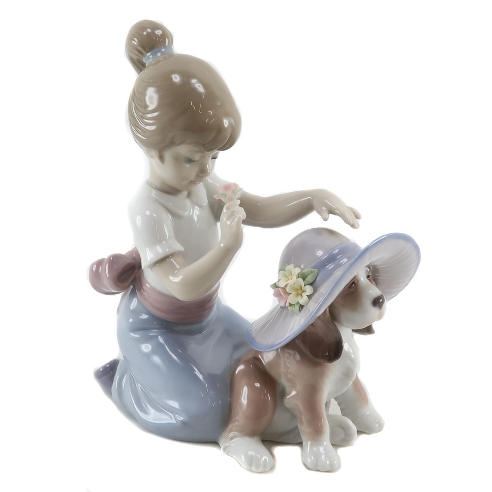 楽天市場】リヤドロ おめかししようね 少女 犬 6862 LLADRO AN