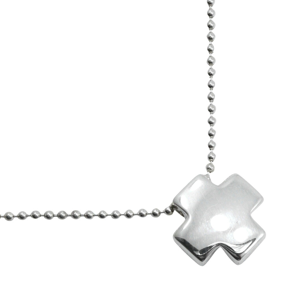 ティファニー TIFFANY&Co. ローマンクロス ネックレス ボールチェーン シルバー925 イタリア製 クロス 約13.4g Roman cross レディース【中古】