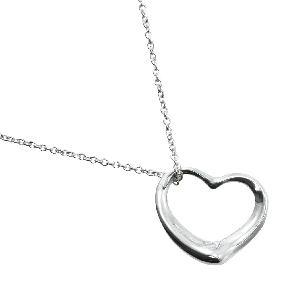 ティファニー TIFFANY&Co. オープンハート ネックレス エルサ・ペレッティ シルバー925 スペイン製 ハート 約4.6g Open heart レディース【中古】Aランク
