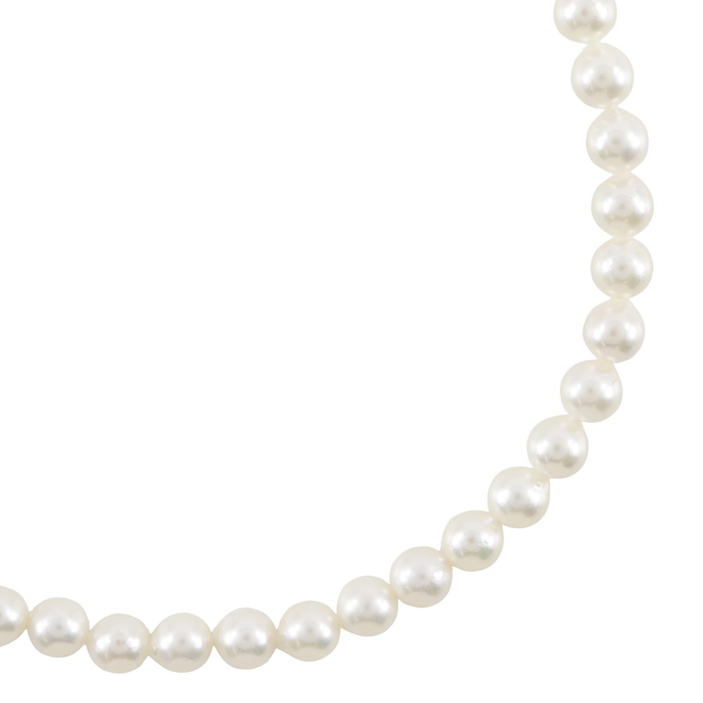 真珠 ネックレス7.5～8.0ｍｍ パール×シルバー 約36.5g Pearl レディース【中古】Aランク