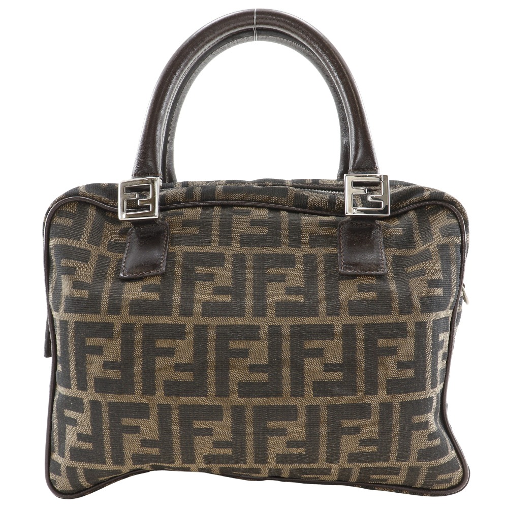フェンディ FENDI ズッカ ハンドバッグ ナイロンキャンバス イタリア製 茶 手提げ A5 ファスナー Zucca レディース【中古】｜質にしきの【ブランド販売・買取】