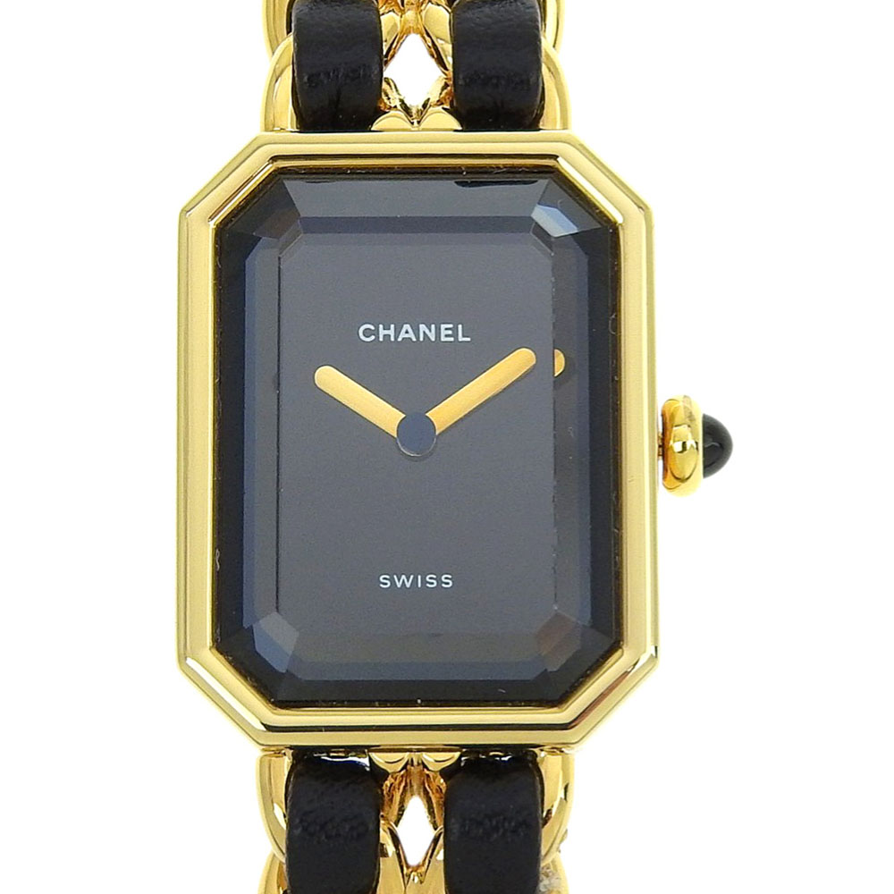 シャネル CHANEL 腕時計 プルミエール M H0451 ブラック文字盤 革ベルト SS クオーツアナログ 【中古】 CHANEL - シャネル CHANEL 腕時計 プルミエール M H0451 ブラック文字