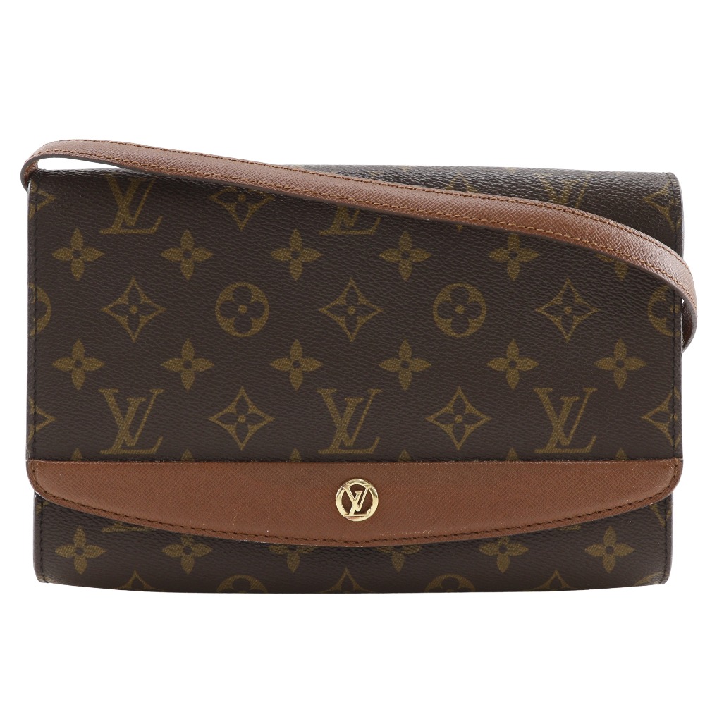 ルイ・ヴィトン LOUIS VUITTON ボルドー24 ショルダーバッグ ヴィンテージ 2WAYクラッチ M51798 モノグラムキャンバス 1992年 茶 A20922 斜め掛け 2way スナップボタン Bordeaux 24 レディース【中古】B-ランク｜質にしきの【ブランド販売・買取】