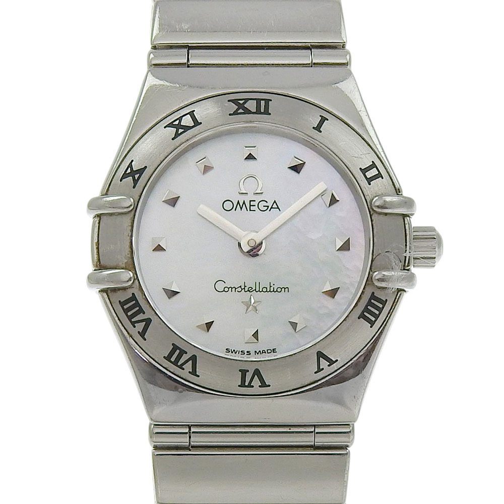 オメガ OMEGA コンステレーション マイチョイス 腕時計 1561.70 ステンレススチール シェル クオーツ アナログ表示 ホワイトシェル文字盤 Constellation My Choice レディース【中古】 59,400円