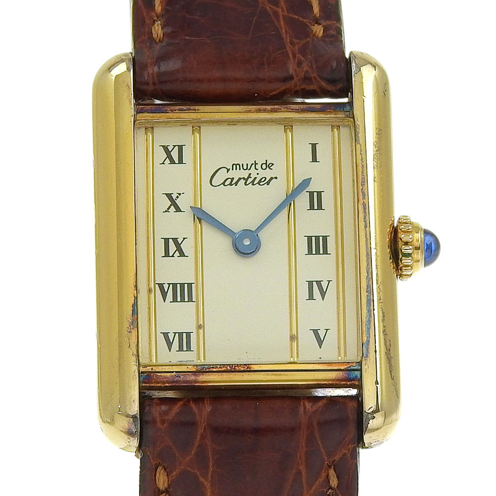 カルティエ Cartier 腕時計 マストタンク SM W1005554/5057001 レクタンギュラー オパラン ホワイト文字盤 GP クロコダイル グリーン レザー 革  クオーツアナログ 【中古】 楽天市場】カルティエ Cartier 腕時計 マストタンク SM W1005554