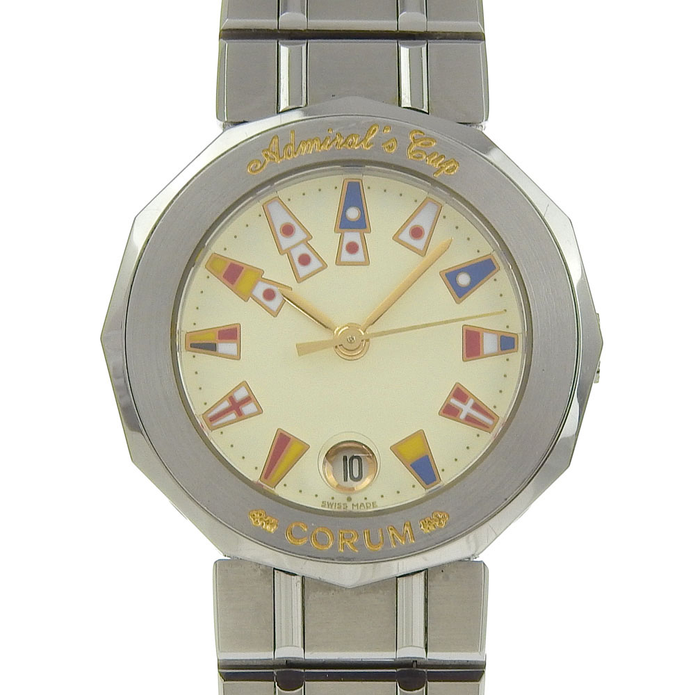 コルム CORUM アドミラルズカップ 腕時計 39.610.20 V-50 ステンレススチール クオーツ アナログ表示 ホワイト文字盤 Admirals cup レディース【中古】A-ランク