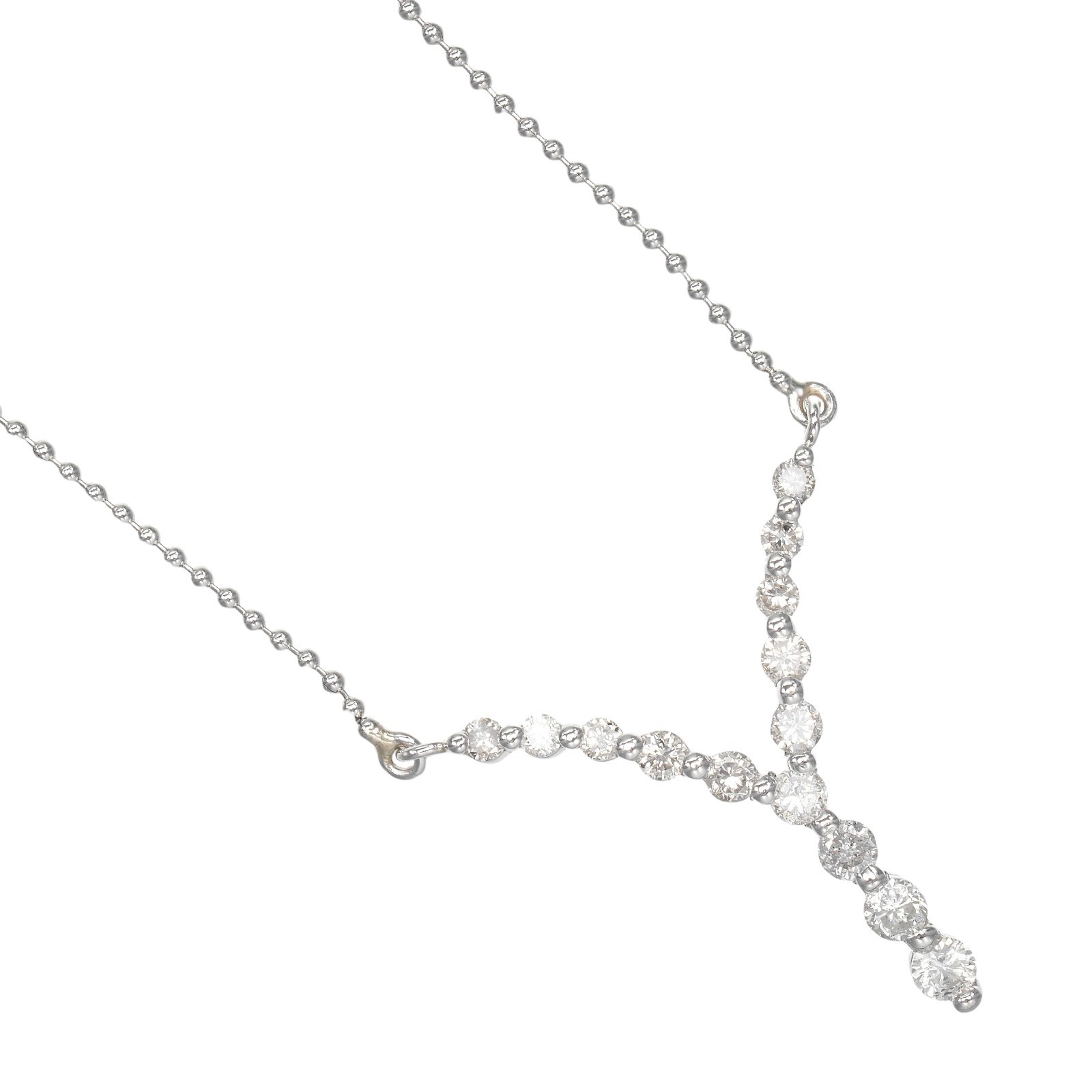 Y字 ネックレス Pt900プラチナ ダイヤモンド 約3.8g【中古】Aランク|質にしきの【ブランド販売・買取】