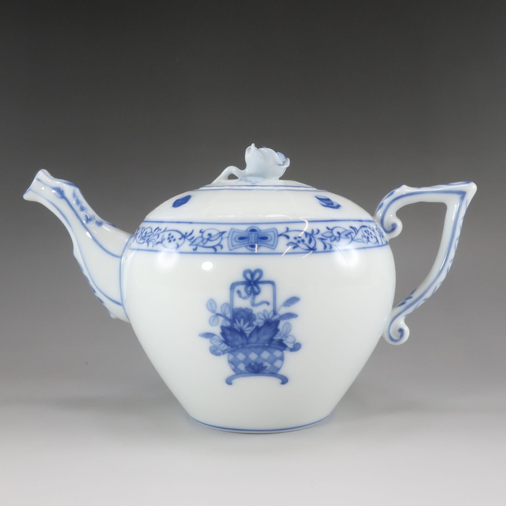 ヘレンド HEREND シノワズリ 染付東方の宝 ティーポット 食器 ポーセリン Chinoiserie Blue and White Oriental Treasure Teapot _【中古】ランク