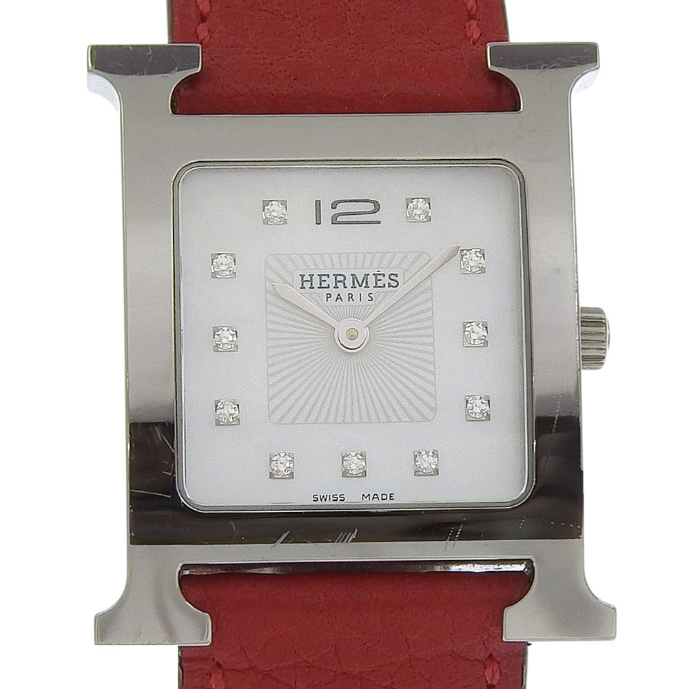 【HERMES】エルメス Hウォッチ 11Pダイヤ HH1.510 ステンレススチール×レザー □R クオーツ アナログ表示 レディース ホワイトシェル文字盤 腕時計 楽天市場】エルメス HERMES Hウォッチ 腕時計 11Pダイヤ HH1.510