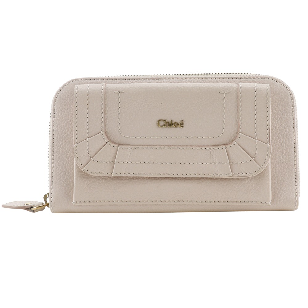 クロエ Chloe パラティ 長財布 ラウンドファスナー 3P0375-043 レザー NUDE PINK ピンク ファスナー Paraty レディース【中古】