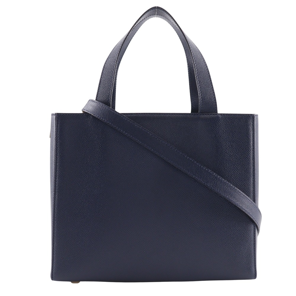 セリーヌ CELINE 2WAYショルダー ハンドバッグ ヴィンテージ MC1739 カーフ 紺 斜め掛け 肩掛け 手提げ 2way A5 オープン 2WAYShoulder レディース【中古】