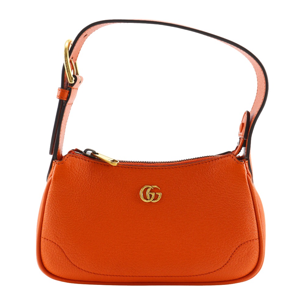 グッチ GUCCI アフロディーミニ ショルダーバッグ GGマーモント 739076 レザー オレンジ 肩掛け ファスナー Aphrodite レディース【中古】A+ランク