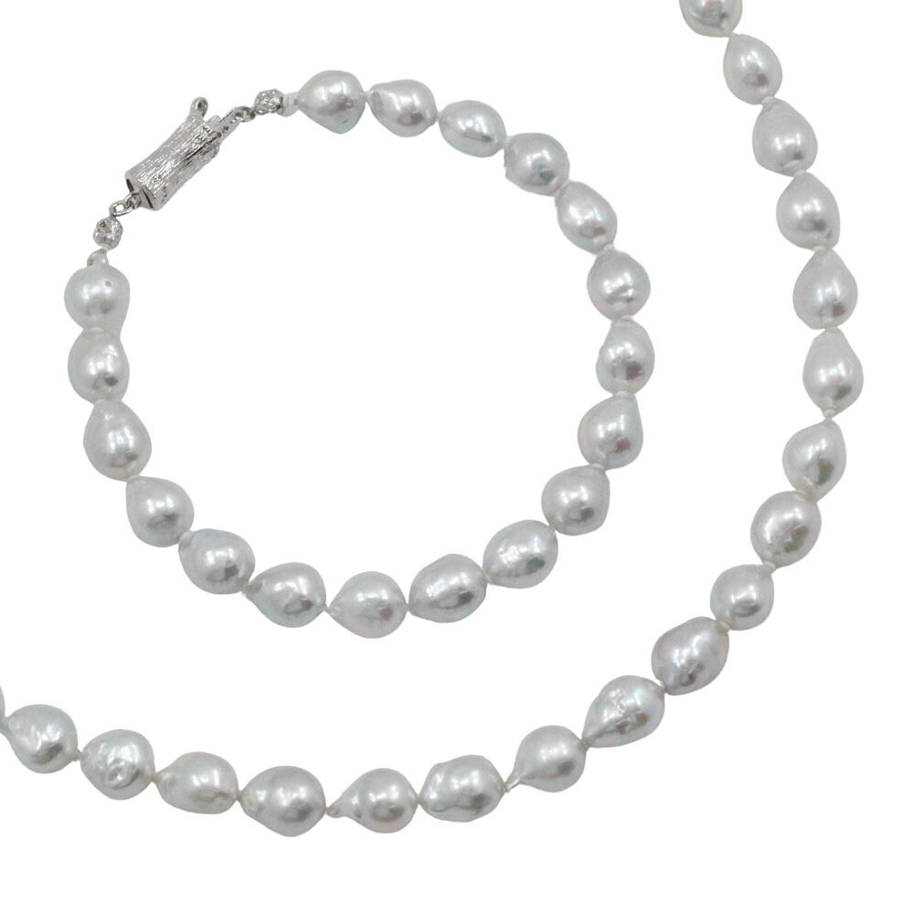 ブレスレットセット ネックレス バロックパール7.4～8.4ｍｍ シルバー925×真珠 約34.2g Bracelet set レディース【中古】Aランク