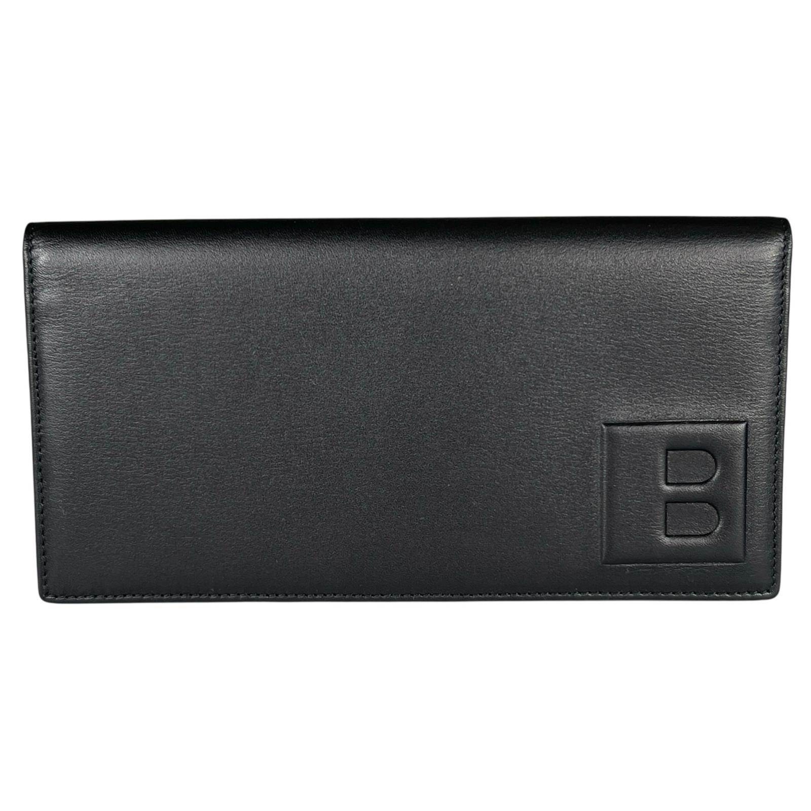 バリー BALLY Bロゴ 札入れ カーフ 黒 オープン B logo メンズ【中古】Aランク